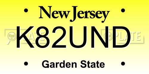 K82UND New Jersey License Plate