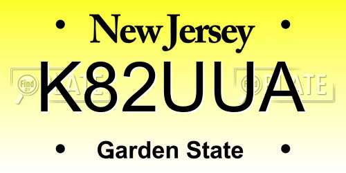 K82UUA New Jersey License Plate