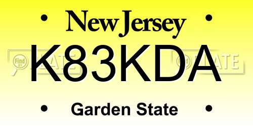 K83KDA New Jersey License Plate