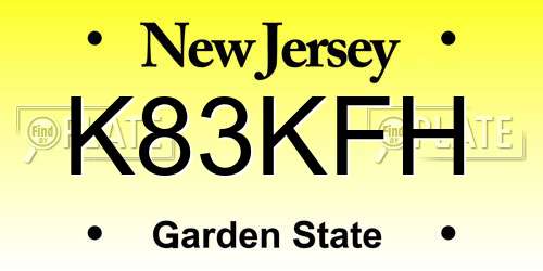 K83KFH New Jersey License Plate