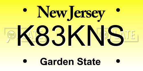 K83KNS New Jersey License Plate