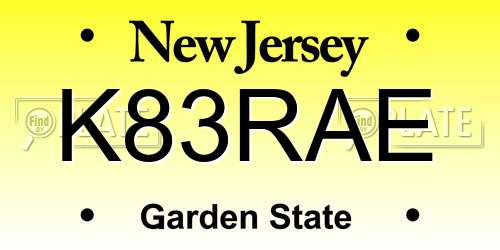 K83RAE New Jersey License Plate