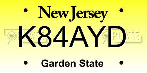 K84AYD New Jersey License Plate