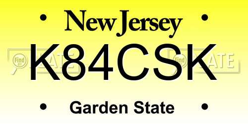 K84CSK New Jersey License Plate