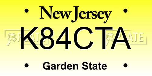 K84CTA New Jersey License Plate