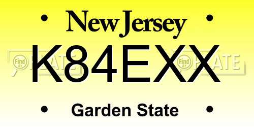 K84EXX New Jersey License Plate