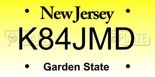 K84JMD New Jersey License Plate