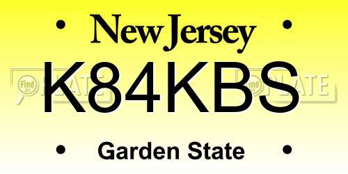 K84KBS New Jersey License Plate