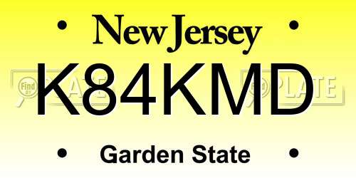 K84KMD New Jersey License Plate