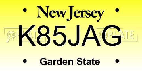K85JAG New Jersey License Plate