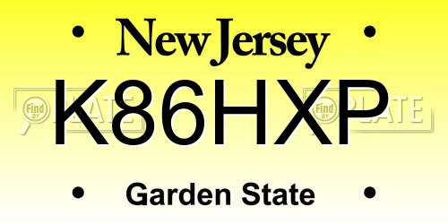 K86HXP New Jersey License Plate