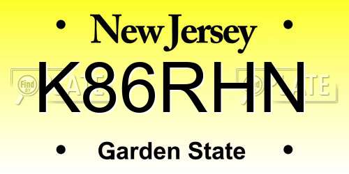 K86RHN New Jersey License Plate