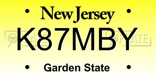K87MBY New Jersey License Plate