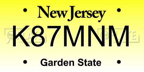 K87MNM New Jersey License Plate