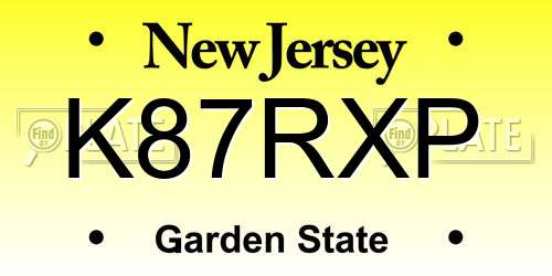 K87RXP New Jersey License Plate