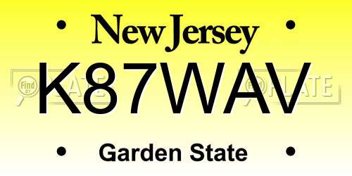 K87WAV New Jersey License Plate
