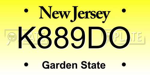 K889DO New Jersey License Plate