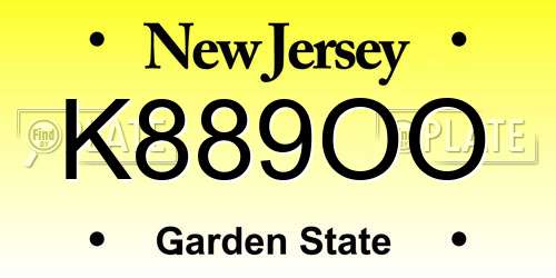 K889OO New Jersey License Plate