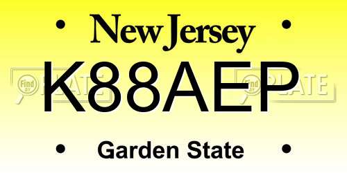 K88AEP New Jersey License Plate