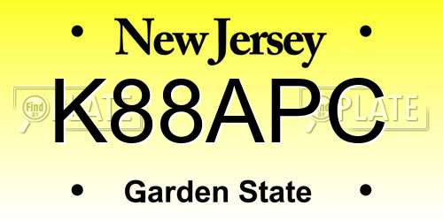 K88APC New Jersey License Plate