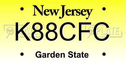 K88CFC New Jersey License Plate