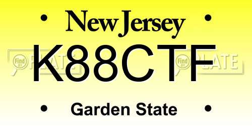 K88CTF New Jersey License Plate