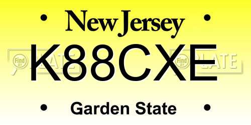 K88CXE New Jersey License Plate