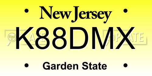 K88DMX New Jersey License Plate