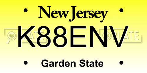 K88ENV New Jersey License Plate