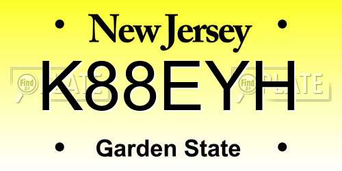 K88EYH New Jersey License Plate