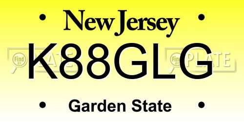 K88GLG New Jersey License Plate
