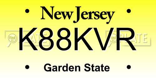 K88KVR New Jersey License Plate