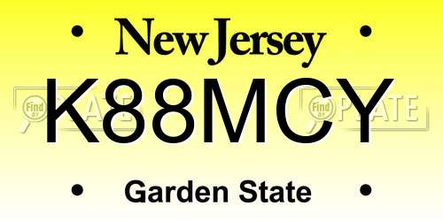 K88MCY New Jersey License Plate