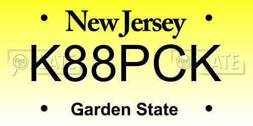 K88PCK New Jersey License Plate
