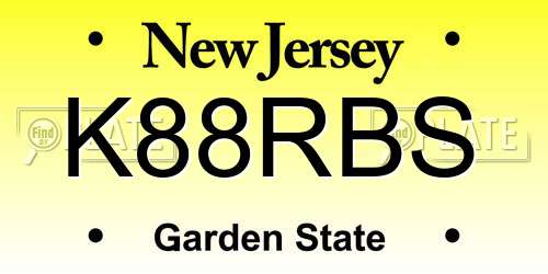 K88RBS New Jersey License Plate