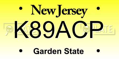 K89ACP New Jersey License Plate