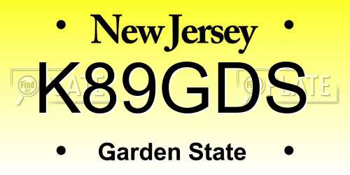 K89GDS New Jersey License Plate