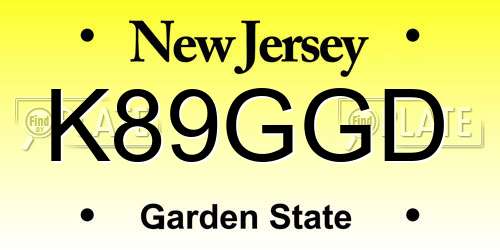 K89GGD New Jersey License Plate