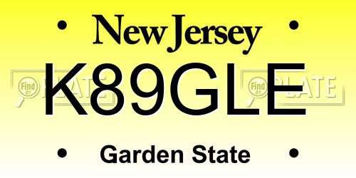 K89GLE New Jersey License Plate