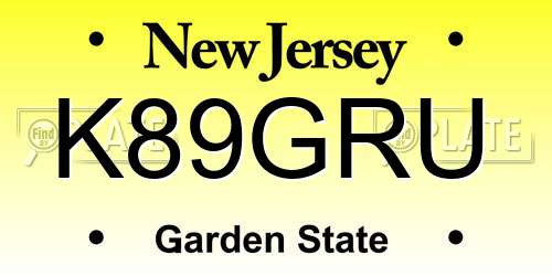 K89GRU New Jersey License Plate