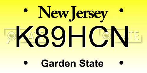 K89HCN New Jersey License Plate