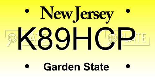K89HCP New Jersey License Plate