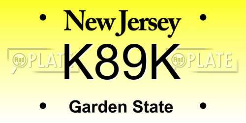 K89K New Jersey License Plate