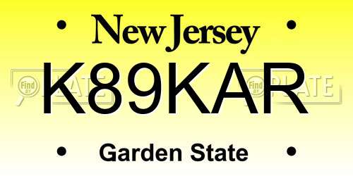 K89KAR New Jersey License Plate