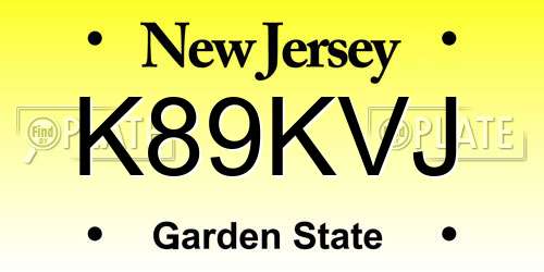 K89KVJ New Jersey License Plate