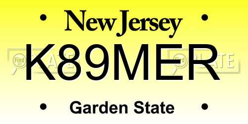 K89MER New Jersey License Plate