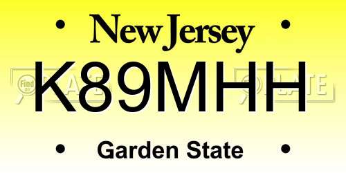K89MHH New Jersey License Plate