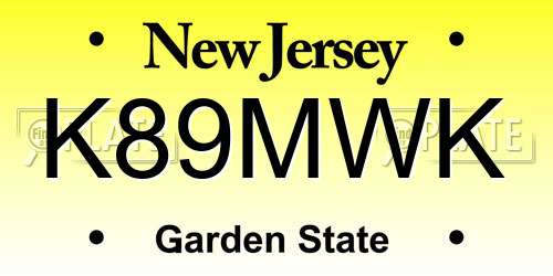 K89MWK New Jersey License Plate