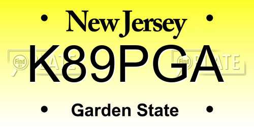 K89PGA New Jersey License Plate