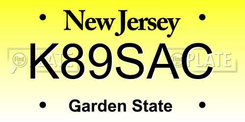 K89SAC New Jersey License Plate